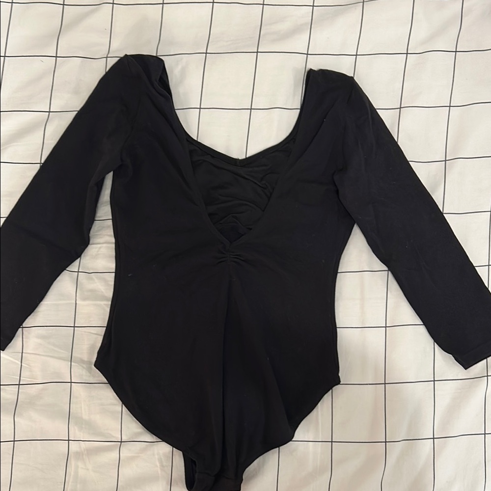 Bloch Black Long-Sleeve Scoop Neck Bodysuit - Picture 2 of 3